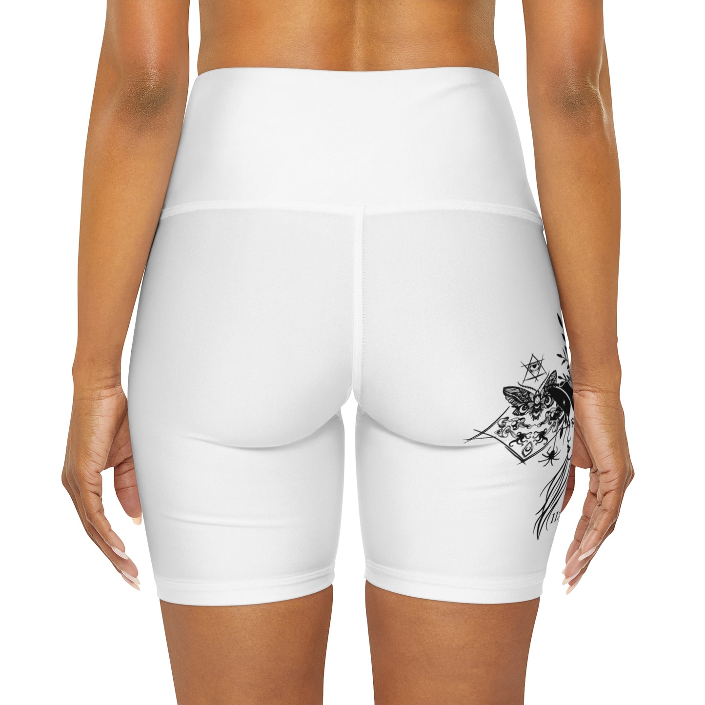 High Waisted Yoga Shorts (AOP)