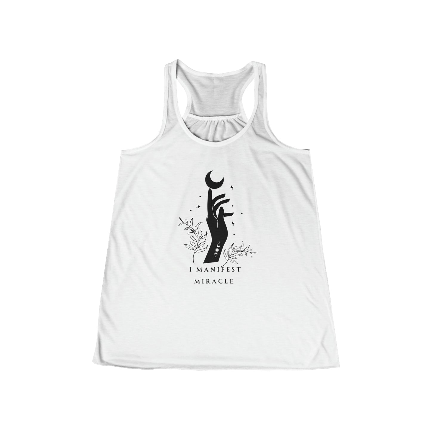 I manifest miracle * Women's Flowy Racerback Tank