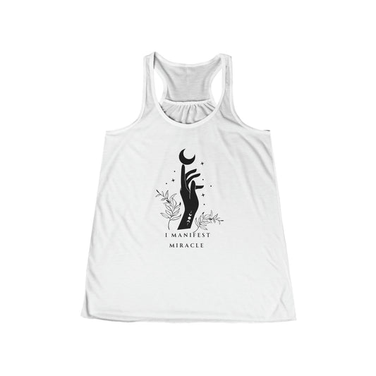 I manifest miracle * Women's Flowy Racerback Tank