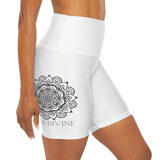 High Waisted Yoga Shorts (AOP)