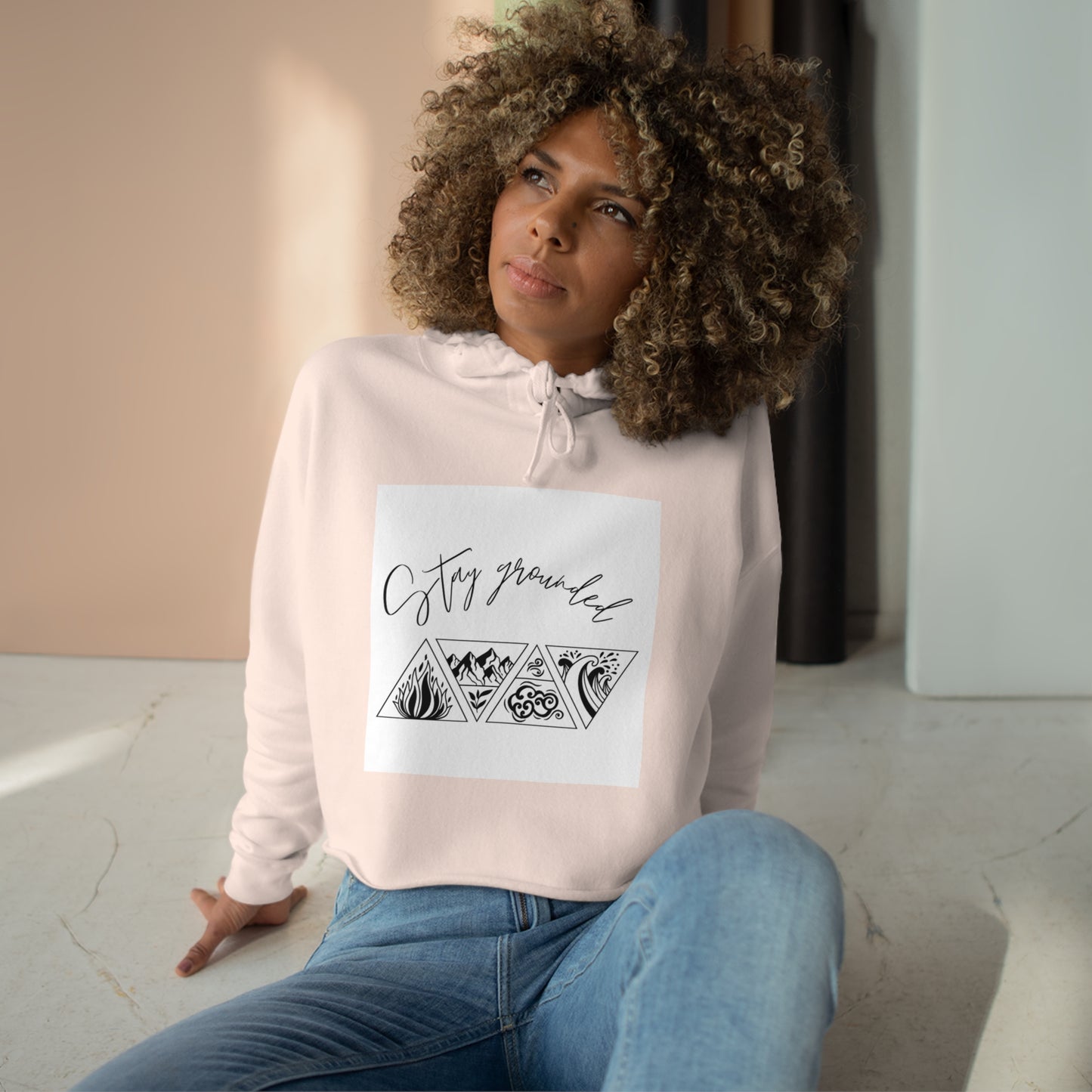 STAY GROUNDED Crop Hoodie
